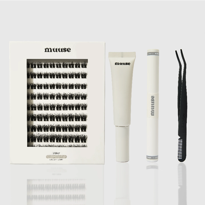 Pack Glow MuuseBeauty — kit complet faux-cils colle solvant applicateur